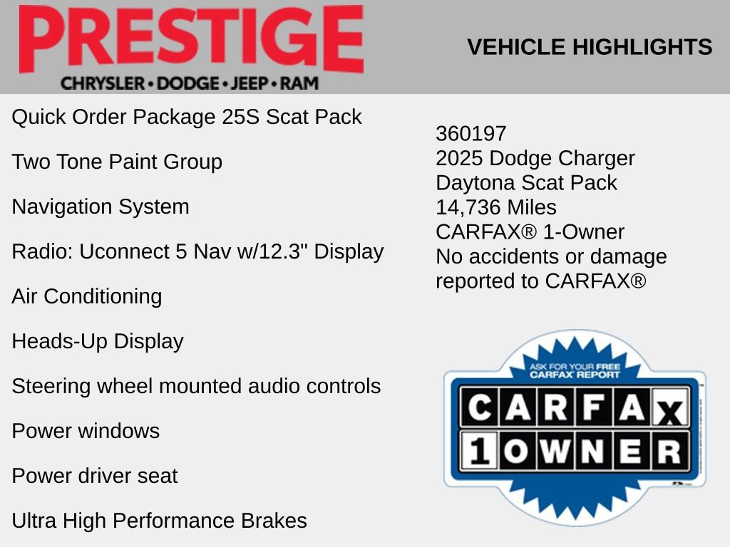 Used 2025 Dodge Charger R/T Scat Pack w/ Track Pack image 2