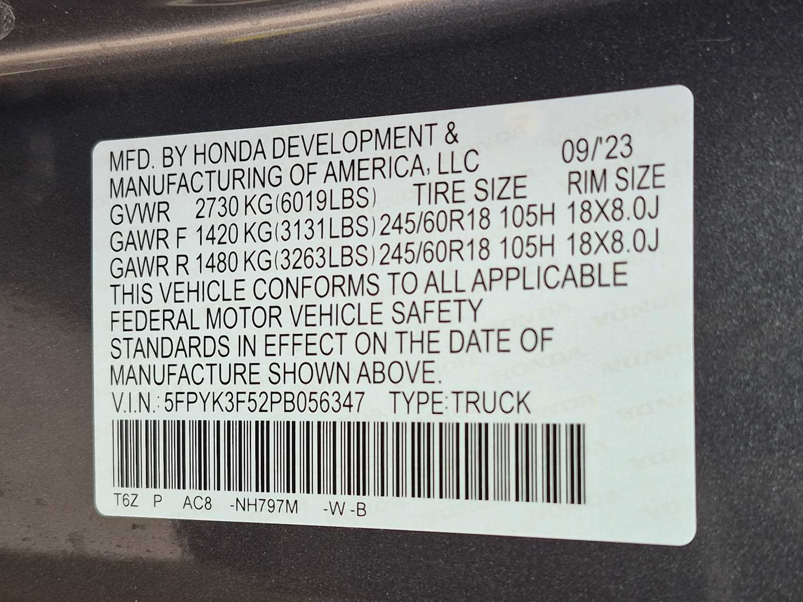 Certified 2023 Honda Ridgeline RTL image 32