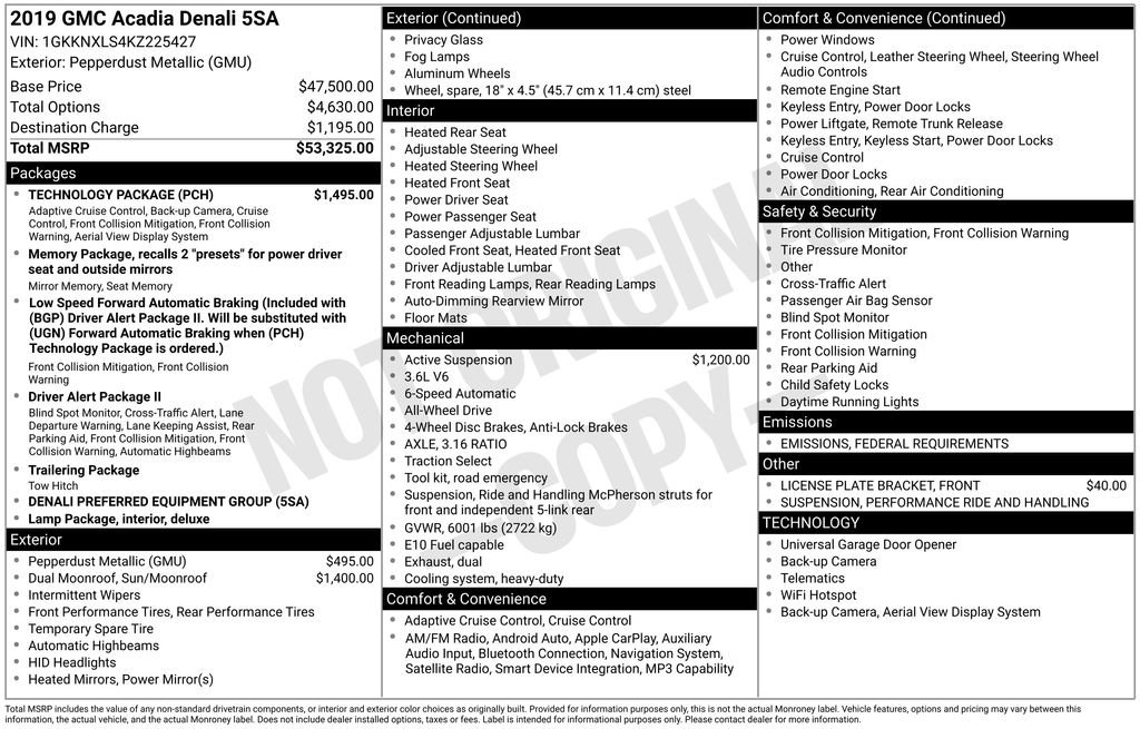 Used 2019 GMC Acadia Denali w/ Technology Package image 8