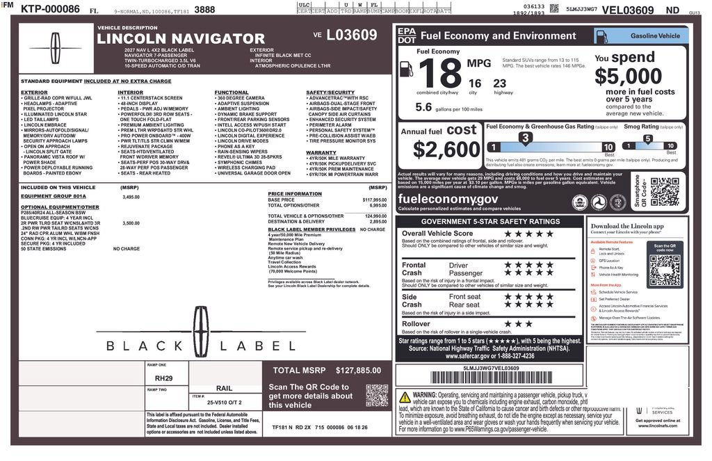 New 2027 Lincoln Navigator L Black Label RWD image 29