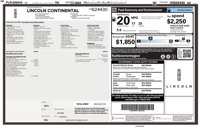 Used 2017 Lincoln Continental Reserve w/ Climate Package image 3