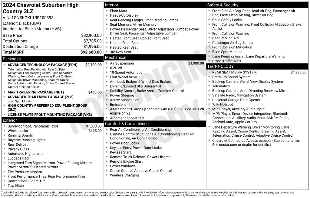 Used 2024 Chevrolet Suburban High Country w/ Advanced Technology Package AWD/4WD image 4