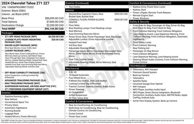Used 2024 Chevrolet Tahoe Z71 w/ Z71 Off-Road Package AWD/4WD image 35