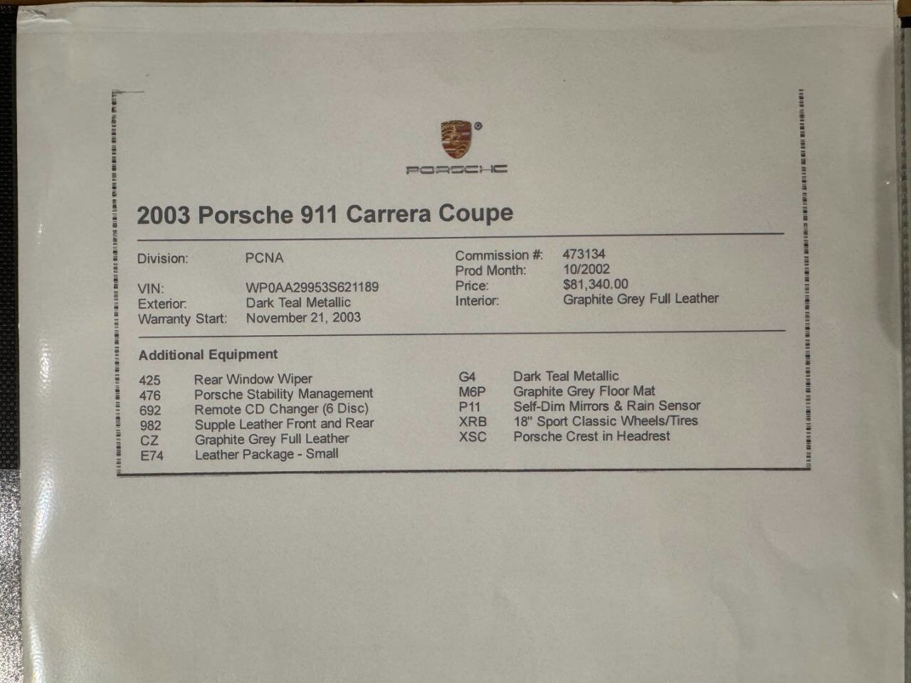 Used 2003 Porsche 911 Carrera image 23