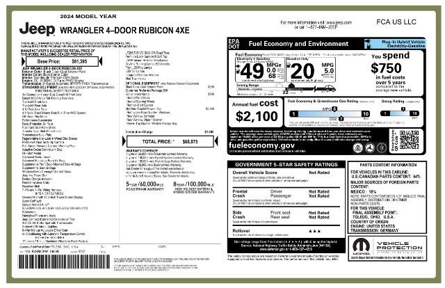 Used 2024 Jeep Wrangler Unlimited Rubicon 4xe w/ Convenience Group image 2