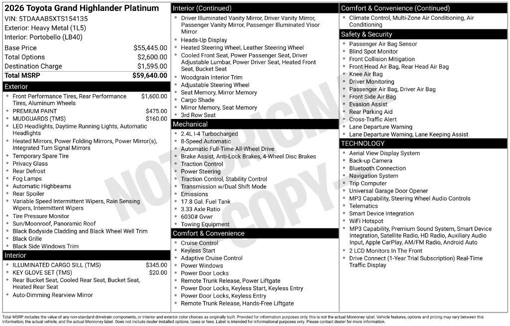 Used 2026 Toyota Grand Highlander AWD image 32
