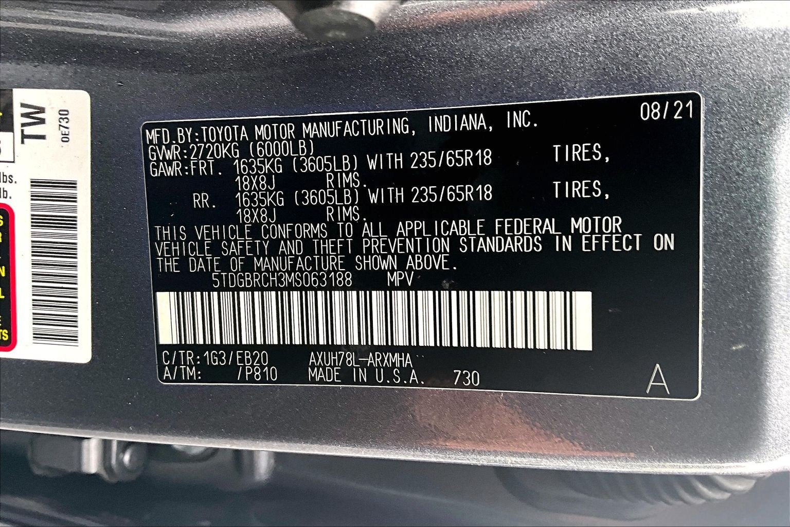 Used 2021 Toyota Highlander XLE AWD/4WD image 31