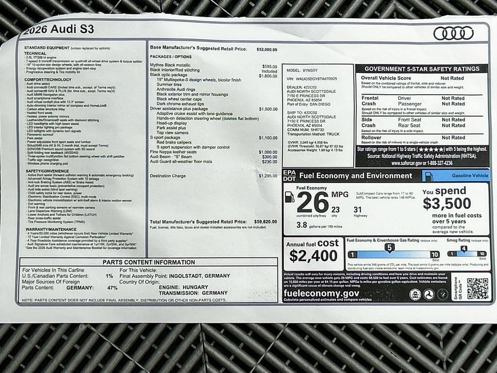 New 2026 Audi S3 Premium AWD/4WD image 9