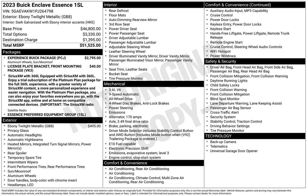 Certified 2023 Buick Enclave Essence w/ Experience Buick Package AWD/4WD image 31