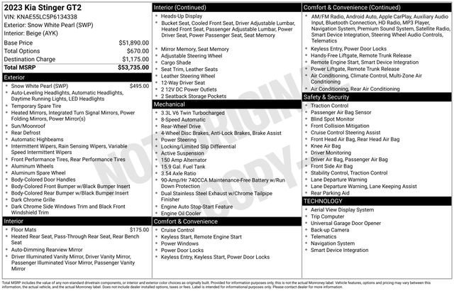 Certified 2023 Kia Stinger GT2 image 50