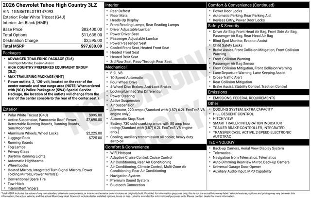 New 2026 Chevrolet Tahoe High Country image 5