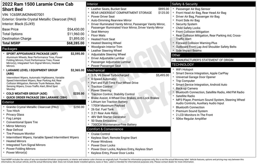 Used 2022 RAM 1500 Laramie w/ Sport Appearance Package AWD/4WD image 42