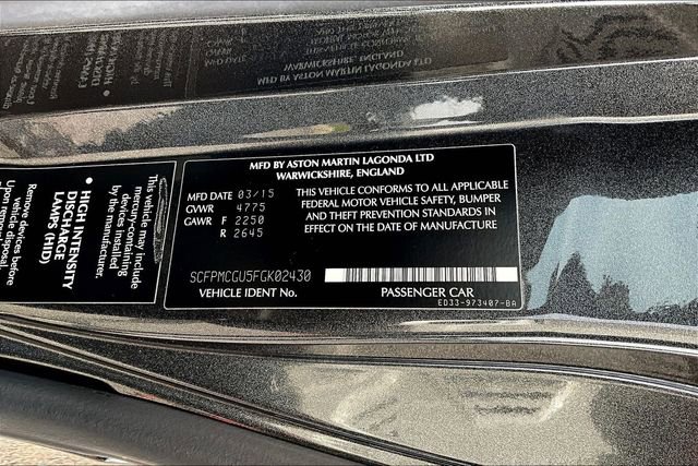 Used 2015 Aston Martin Vanquish Volante image 17