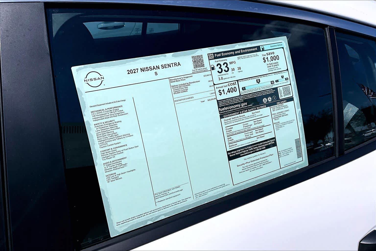 New 2027 Nissan Sentra S w/ Floor Mat Package FWD image 20