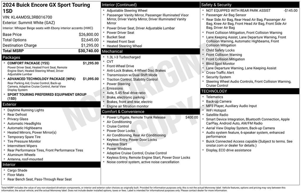 Certified 2024 Buick Encore GX Sport Touring w/ Comfort Package FWD image 16