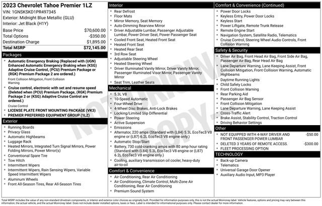 Certified 2023 Chevrolet Tahoe Premier AWD/4WD image 2