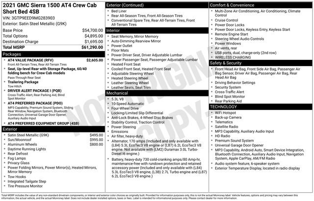 Used 2021 GMC Sierra 1500 AT4 w/ AT4 Value Package AWD/4WD image 34
