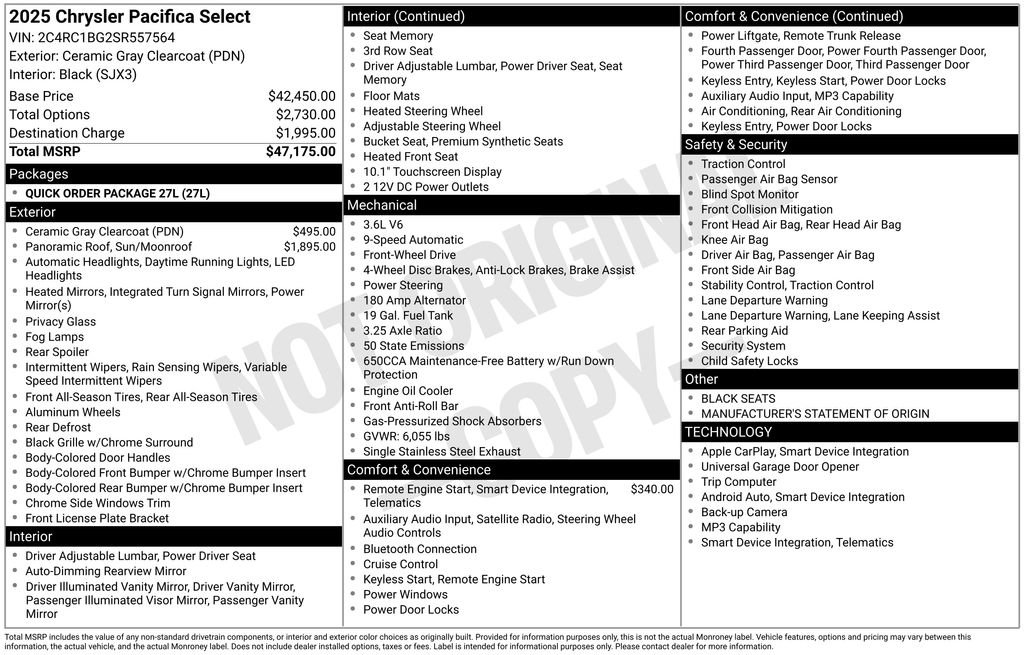 New 2025 Chrysler Pacifica Select image 33