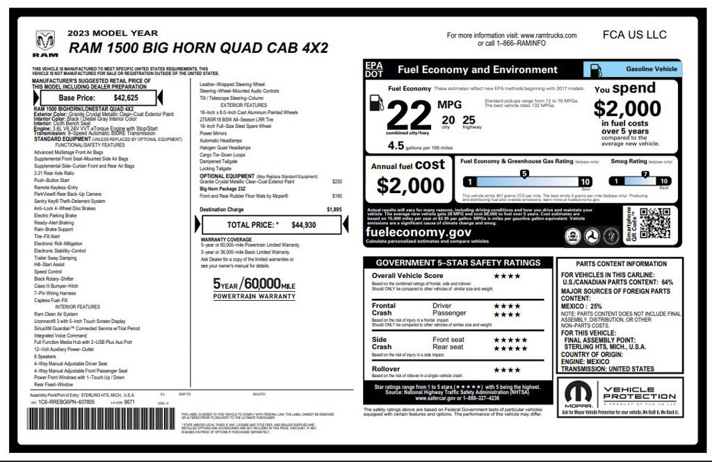 Certified 2023 RAM 1500 Big Horn RWD image 3