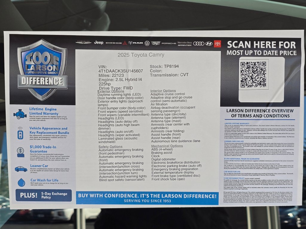 Used 2025 Toyota Camry SE FWD image 44