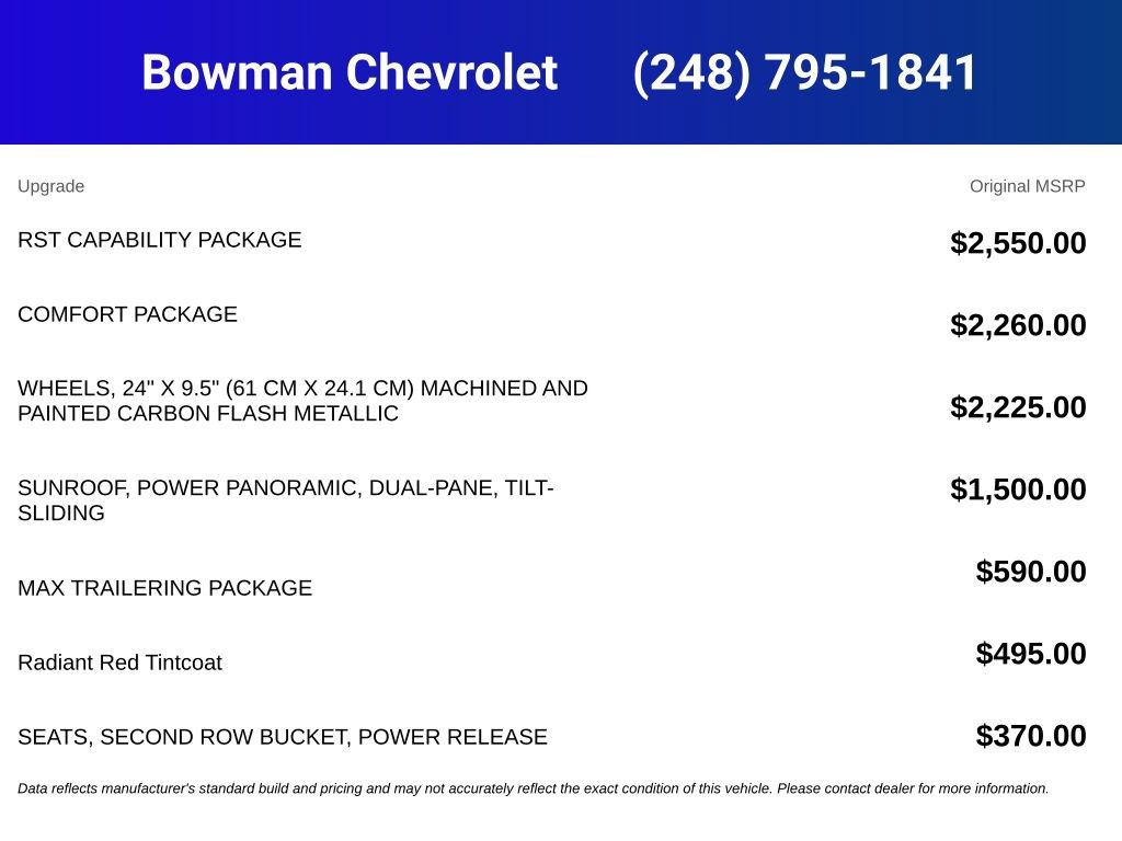 New 2026 Chevrolet Tahoe RST w/ RST Capability Package AWD/4WD image 5