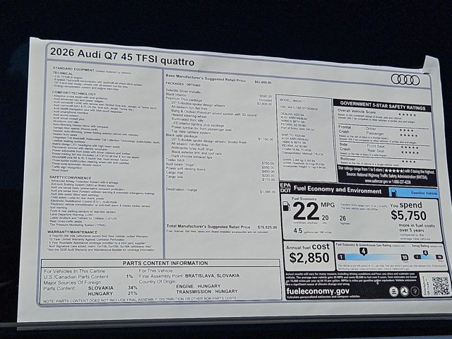 New 2026 Audi Q7 2.0T Premium Plus AWD/4WD image 17