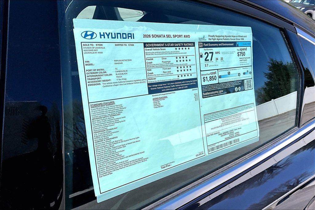 New 2026 Hyundai Sonata SEL AWD/4WD image 16