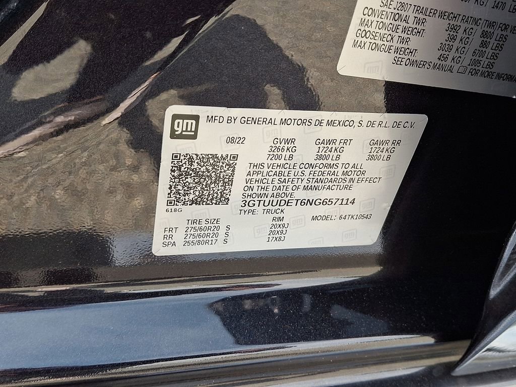 Used 2022 GMC Sierra 1500 SLT w/ SLT Premium Plus Package AWD/4WD image 25
