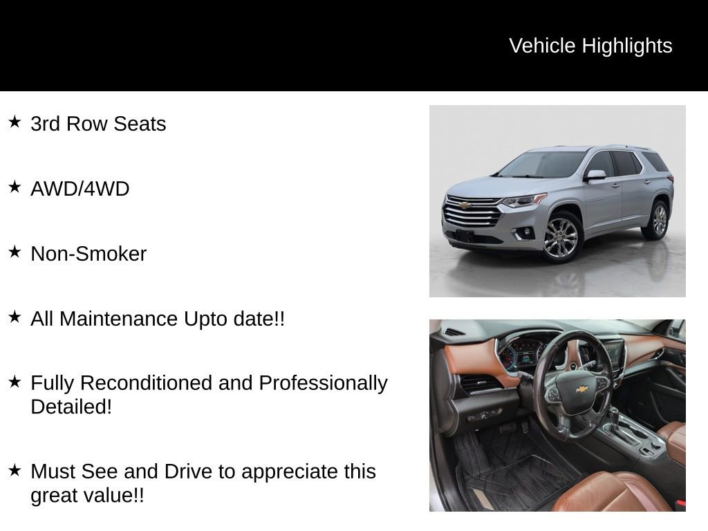 Used 2018 Chevrolet Traverse High Country w/ LPO, Floor Liner Package AWD/4WD image 10