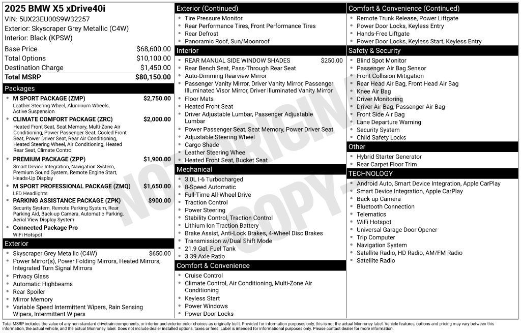 Used 2025 BMW X5 xDrive40i w/ M Sport Package AWD/4WD image 45