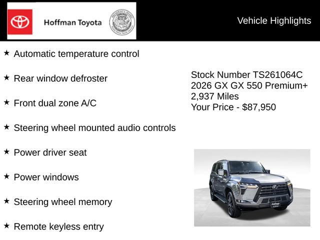 Used 2026 Lexus GX 550 w/ Accessory Package (2T) AWD/4WD image 15