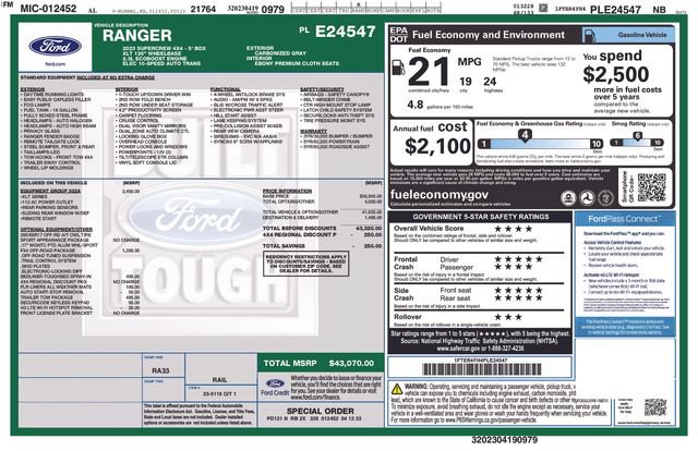 Used 2023 Ford Ranger XLT w/ Equipment Group 302A High AWD/4WD image 2