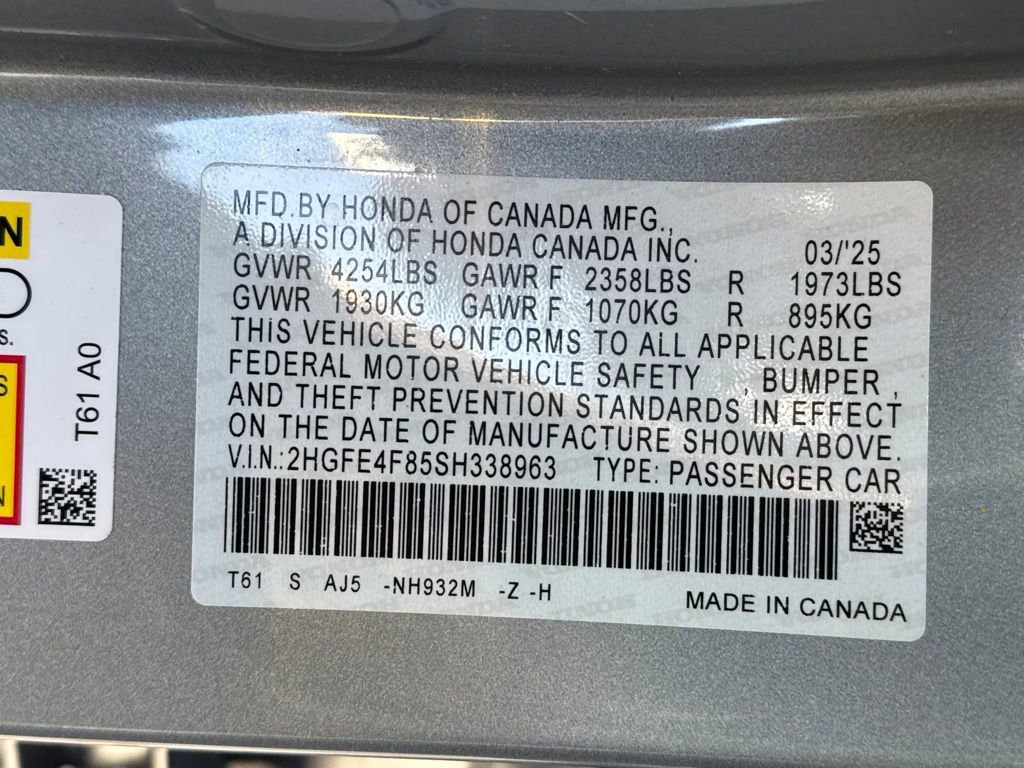 Certified 2025 Honda Civic Sport Touring image 33