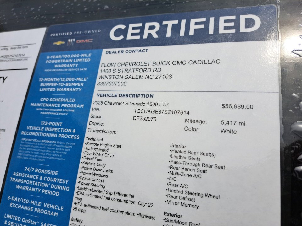 Certified 2025 Chevrolet Silverado 1500 LTZ w/ LTZ Premium Package image 39