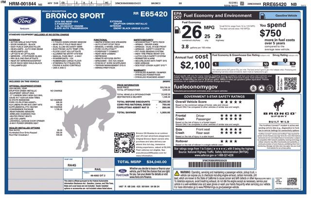 Certified 2024 Ford Bronco Sport Big Bend w/ Convenience Package image 16