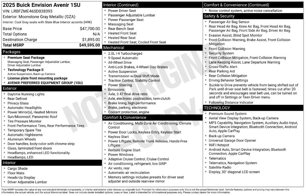 Certified 2025 Buick Envision Avenir AWD/4WD image 16