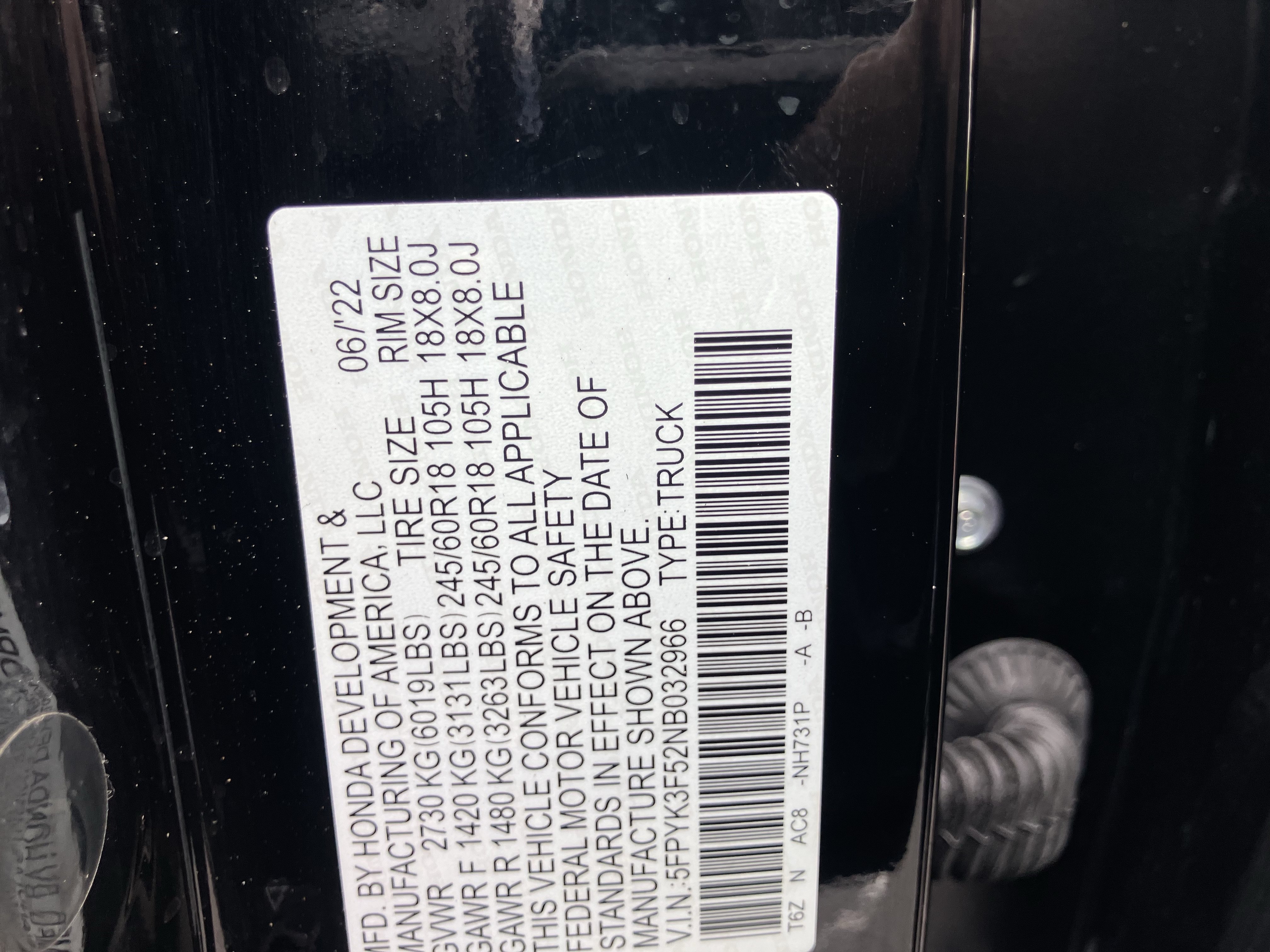 Certified 2022 Honda Ridgeline RTL image 37