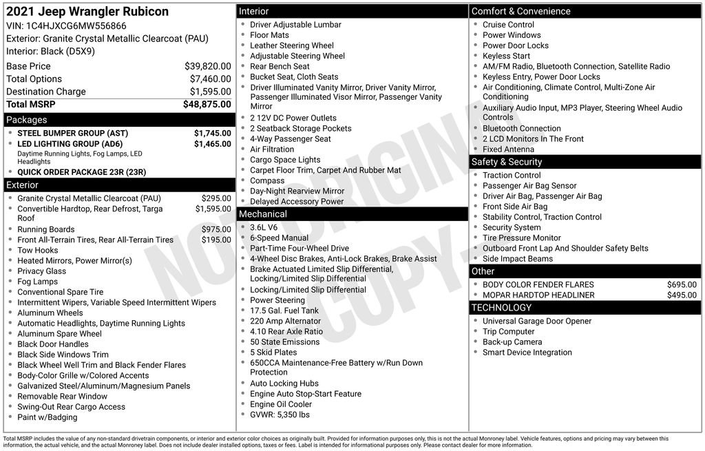 Used 2021 Jeep Wrangler Rubicon w/ Steel Bumper Group image 5