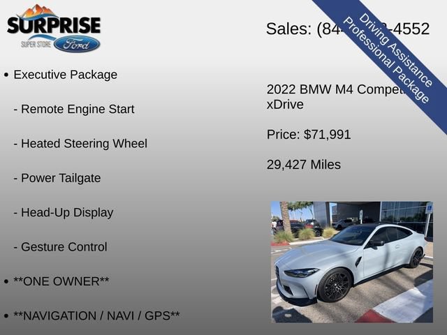 Used 2022 BMW M4 xDrive Competition w/ M Carbon Exterior Package AWD/4WD image 10