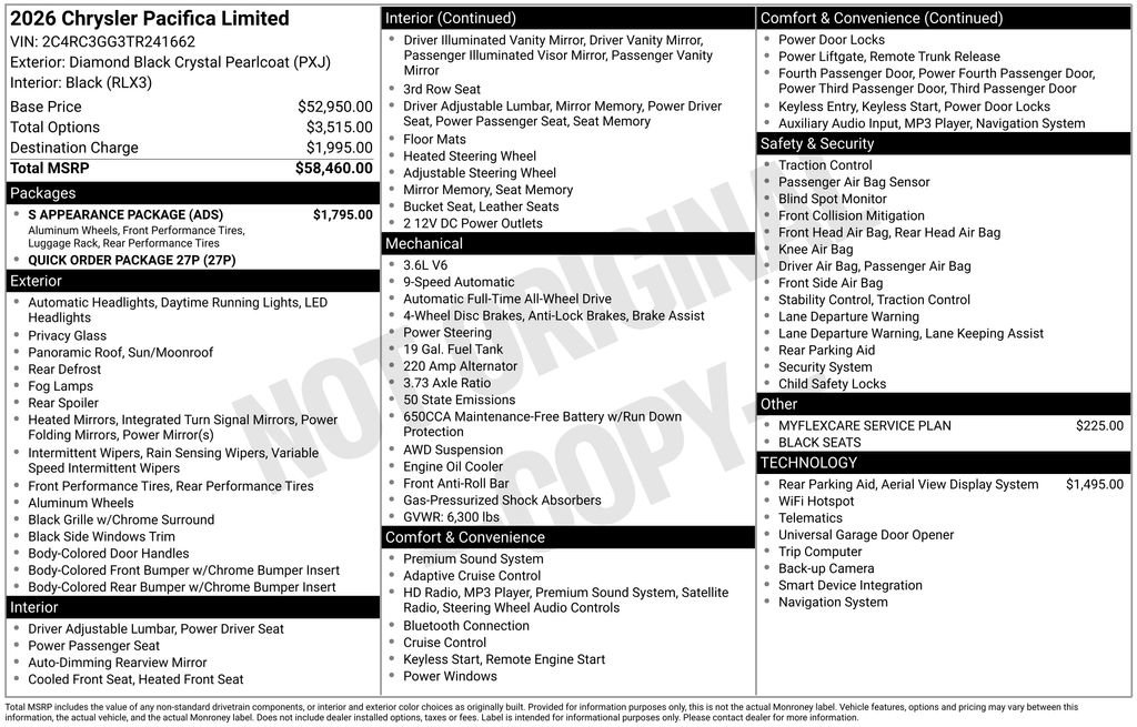 New 2026 Chrysler Pacifica Limited w/ S Appearance Package AWD/4WD image 39