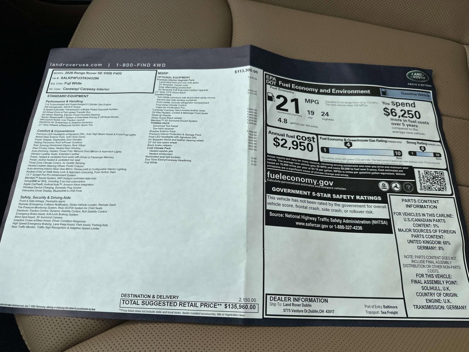 New 2026 Land Rover Range Rover SE AWD/4WD image 23