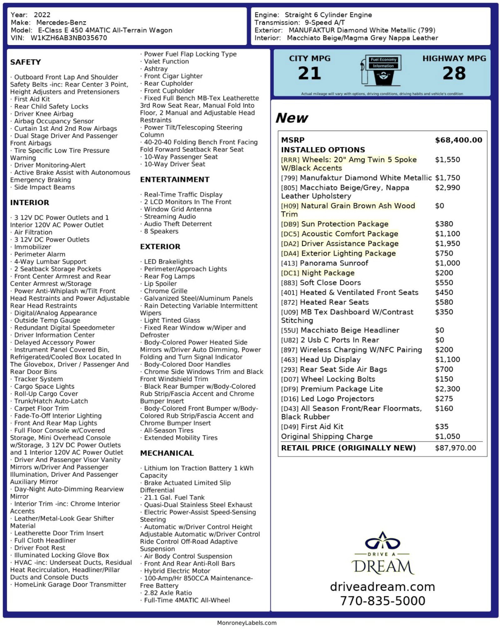 Used 2022 Mercedes-Benz E 450 4MATIC All-Terrain Wagon image 61