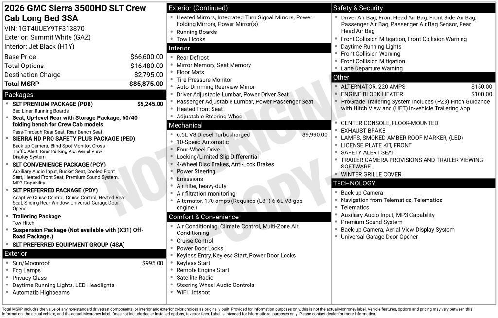 New 2026 GMC Sierra 3500 SLT AWD/4WD image 62