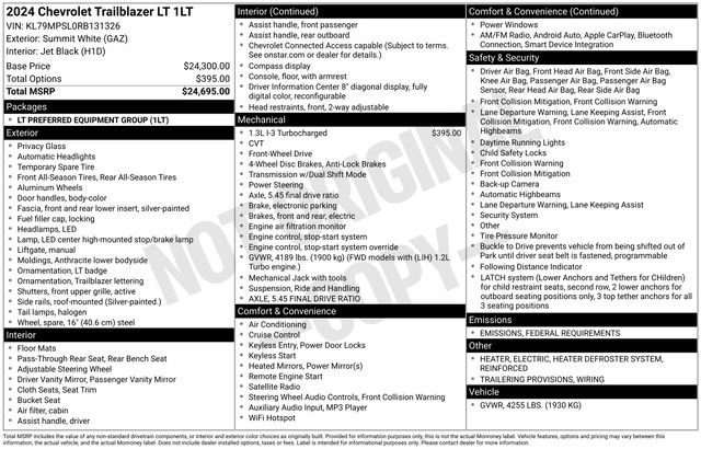 Certified 2024 Chevrolet TrailBlazer LT image 33