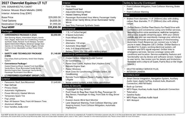New 2027 Chevrolet Equinox LT w/ Convenience Package II FWD image 4