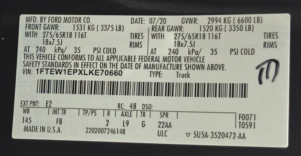 Used 2020 Ford F150 XLT w/ Equipment Group 302A Luxury image 60