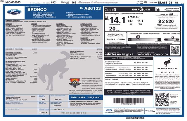 Certified 2022 Ford Bronco Wildtrak AWD/4WD image 9