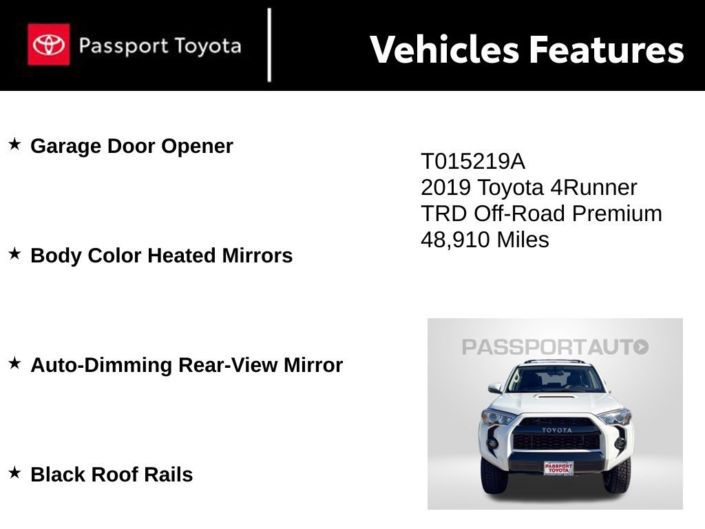 Used 2019 Toyota 4Runner TRD Off-Road Premium AWD/4WD image 11