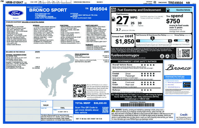 New 2026 Ford Bronco Sport Heritage w/ Convenience Package AWD/4WD image 24