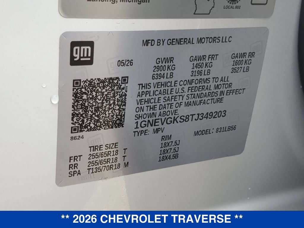 New 2026 Chevrolet Traverse LT w/ Driver Confidence Package AWD/4WD image 26